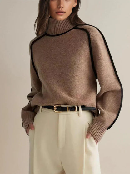 Frauen Rollkragen Pullover Elegante Wolle