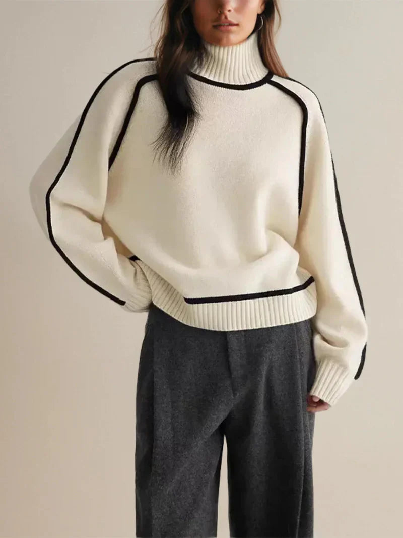 Frauen Rollkragen Pullover Elegante Wolle