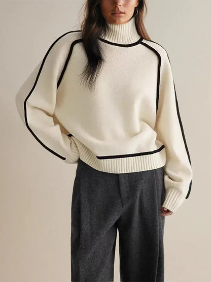 Frauen Rollkragen Pullover Elegante Wolle