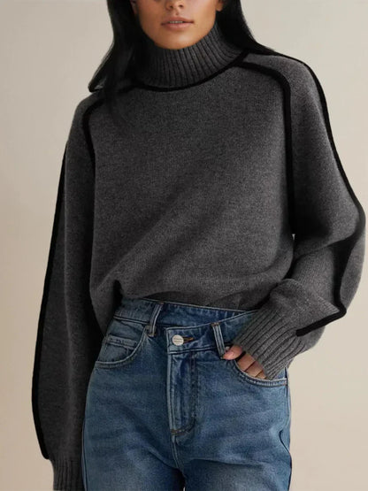Frauen Rollkragen Pullover Elegante Wolle