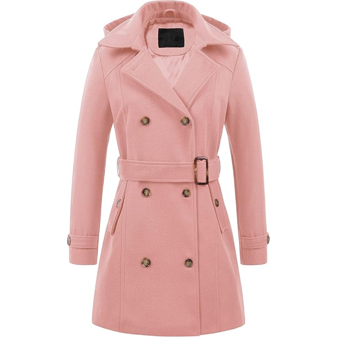 Warmes Winterkleid | Gesteppter Trenchcoat mit Kapuze