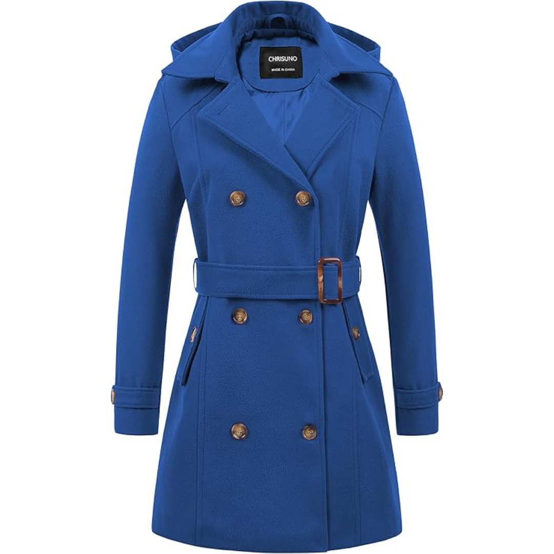 Warmes Winterkleid | Gesteppter Trenchcoat mit Kapuze
