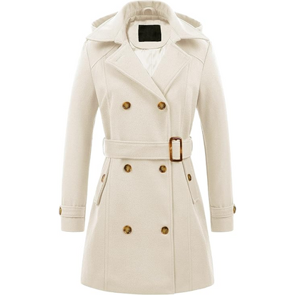 Warmes Winterkleid | Gesteppter Trenchcoat mit Kapuze