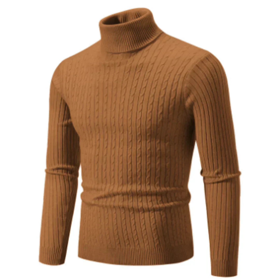 Herren Strickpullover Rollkragen Warm Winter