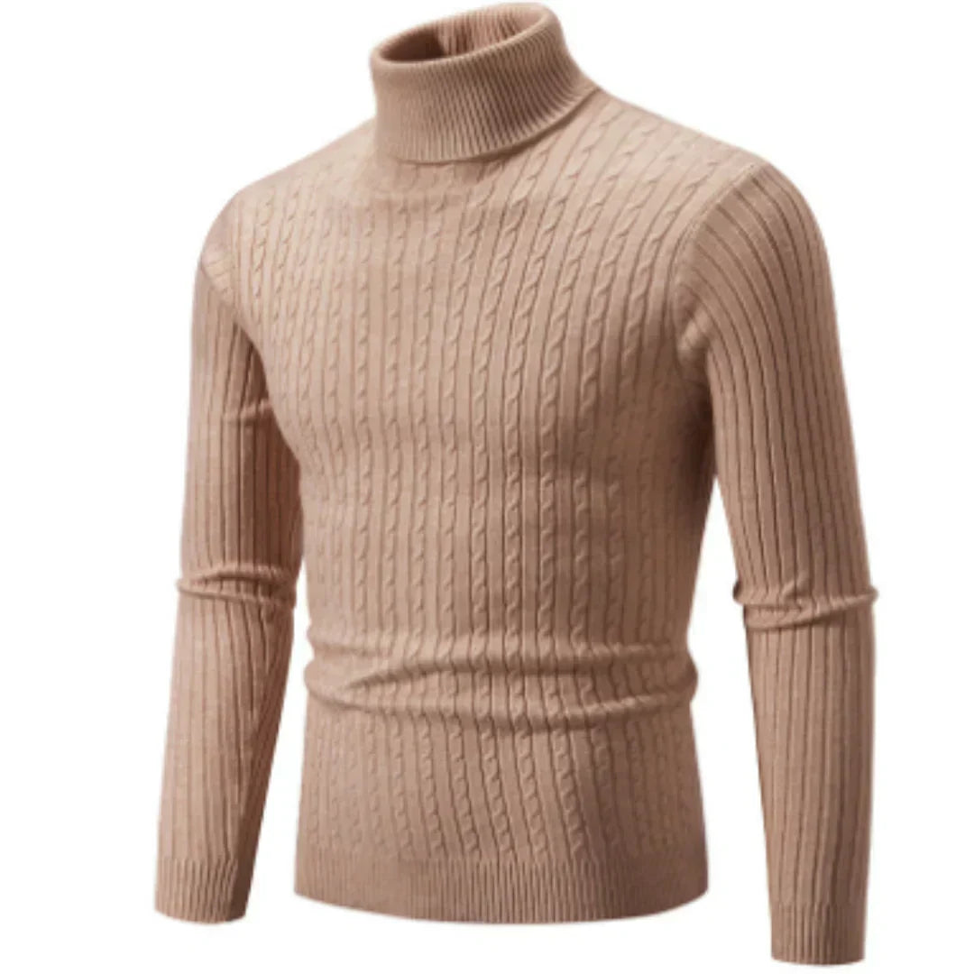 Herren Strickpullover Rollkragen Warm Winter