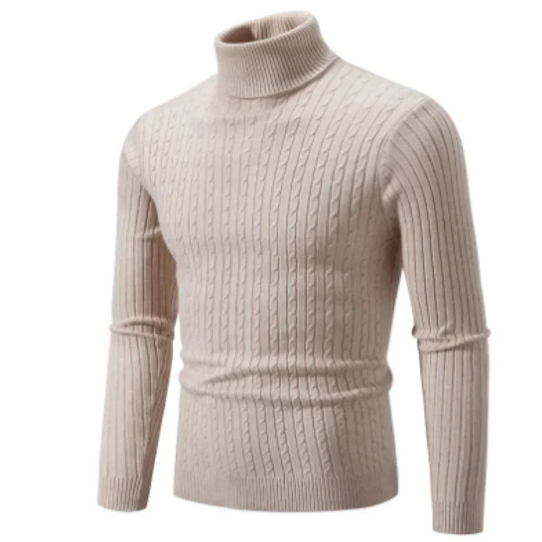 Herren Strickpullover Rollkragen Warm Winter