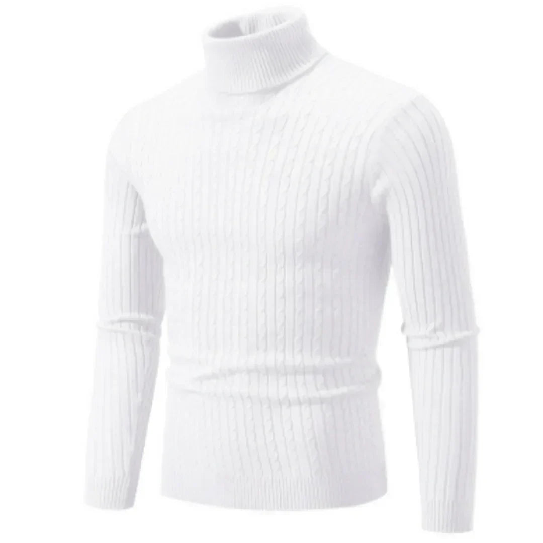 Herren Strickpullover Rollkragen Warm Winter