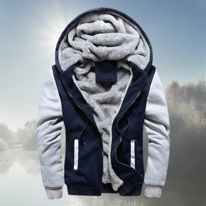 Fleece-Jacke mit Kapuze und Reißverschluss Warm