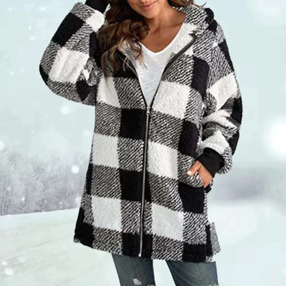 Modischer Karomantel Damen Winter