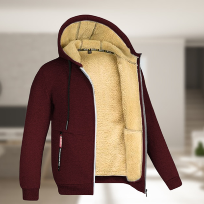 Warmes Winterkleid mit Fleecekragen
