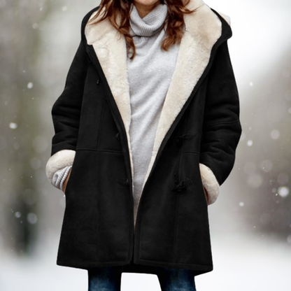 Warme Fleecejacke Wildleder Look