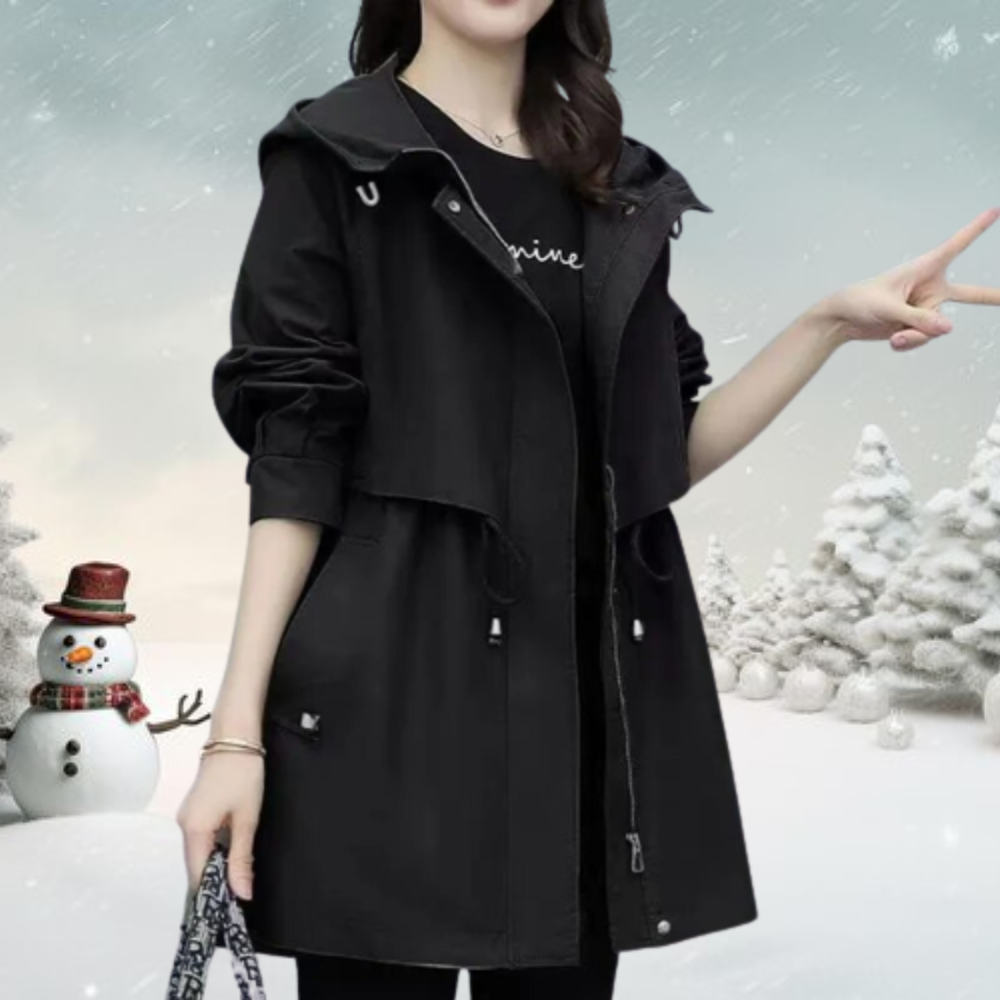 Stylischer Trenchcoat Damen Kapuze