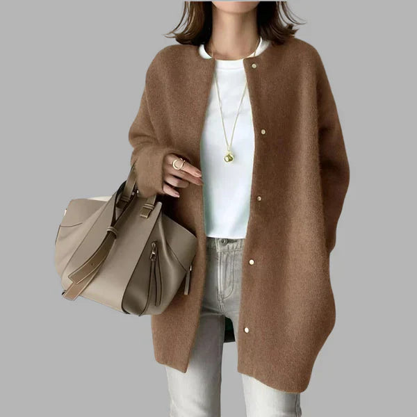 Große Strickjacke Damen Knöpfe Oversize