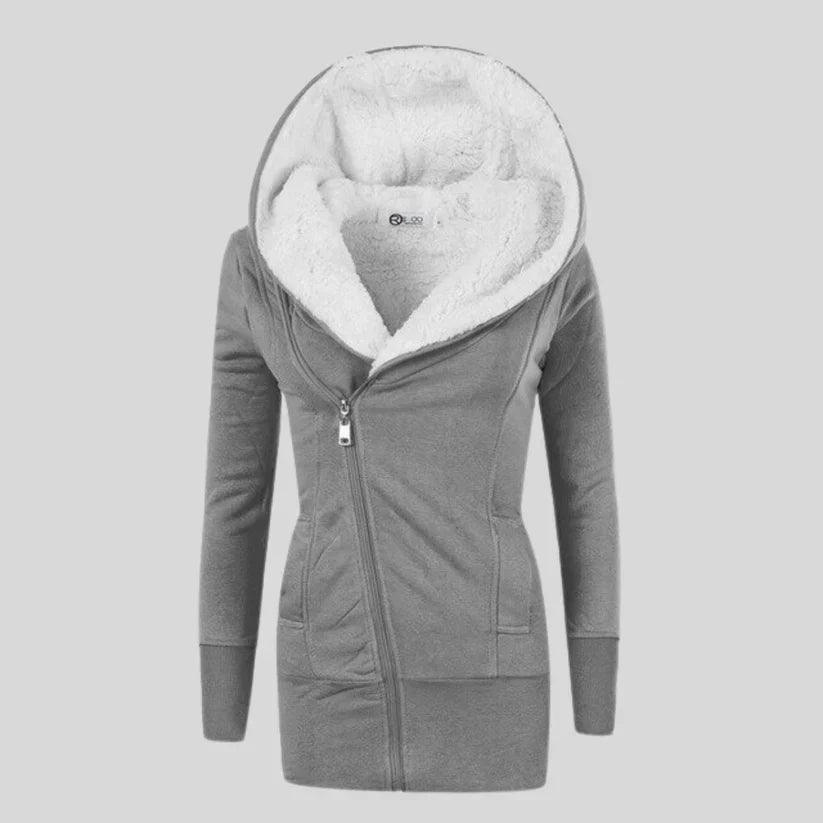 Kuschelcardigan Fleece Kapuze Damen