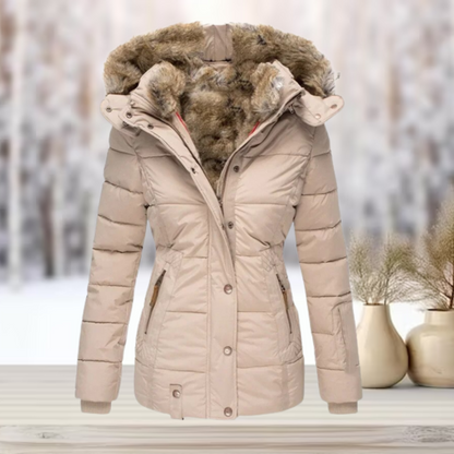 Damen Winterjacke Puffer Elegant Schwarz