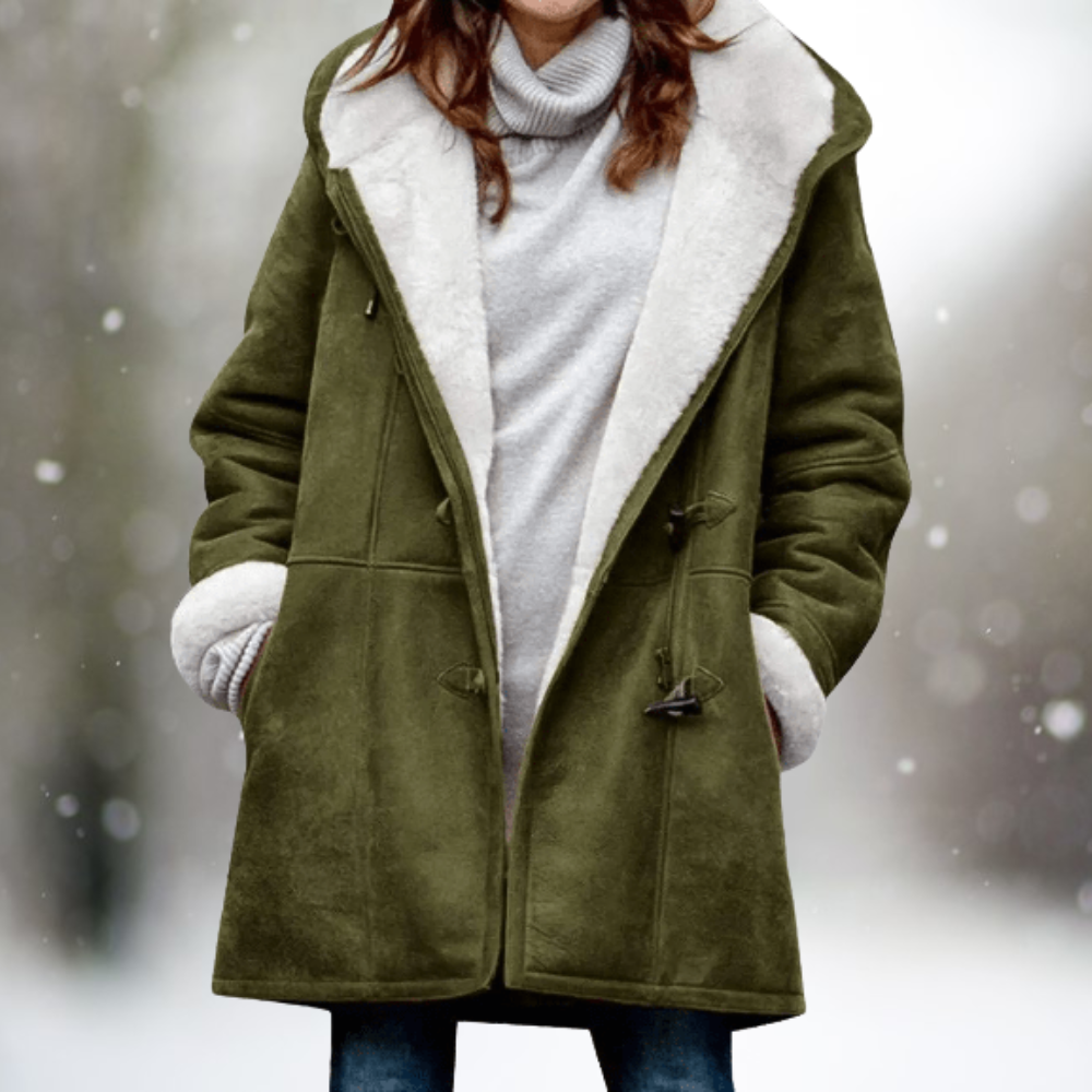 Warme Fleecejacke Wildleder Look