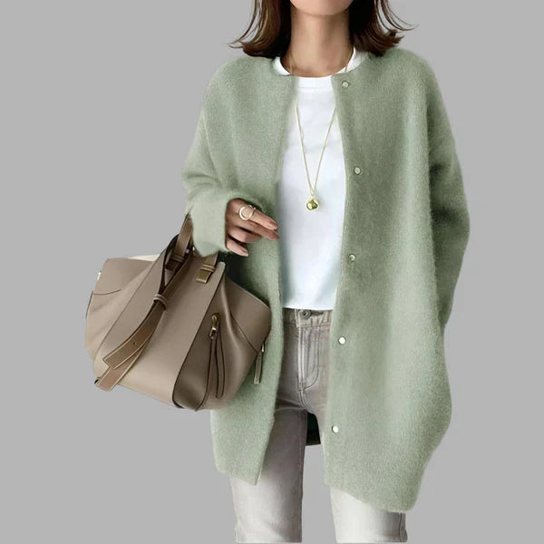 Große Strickjacke Damen Knöpfe Oversize