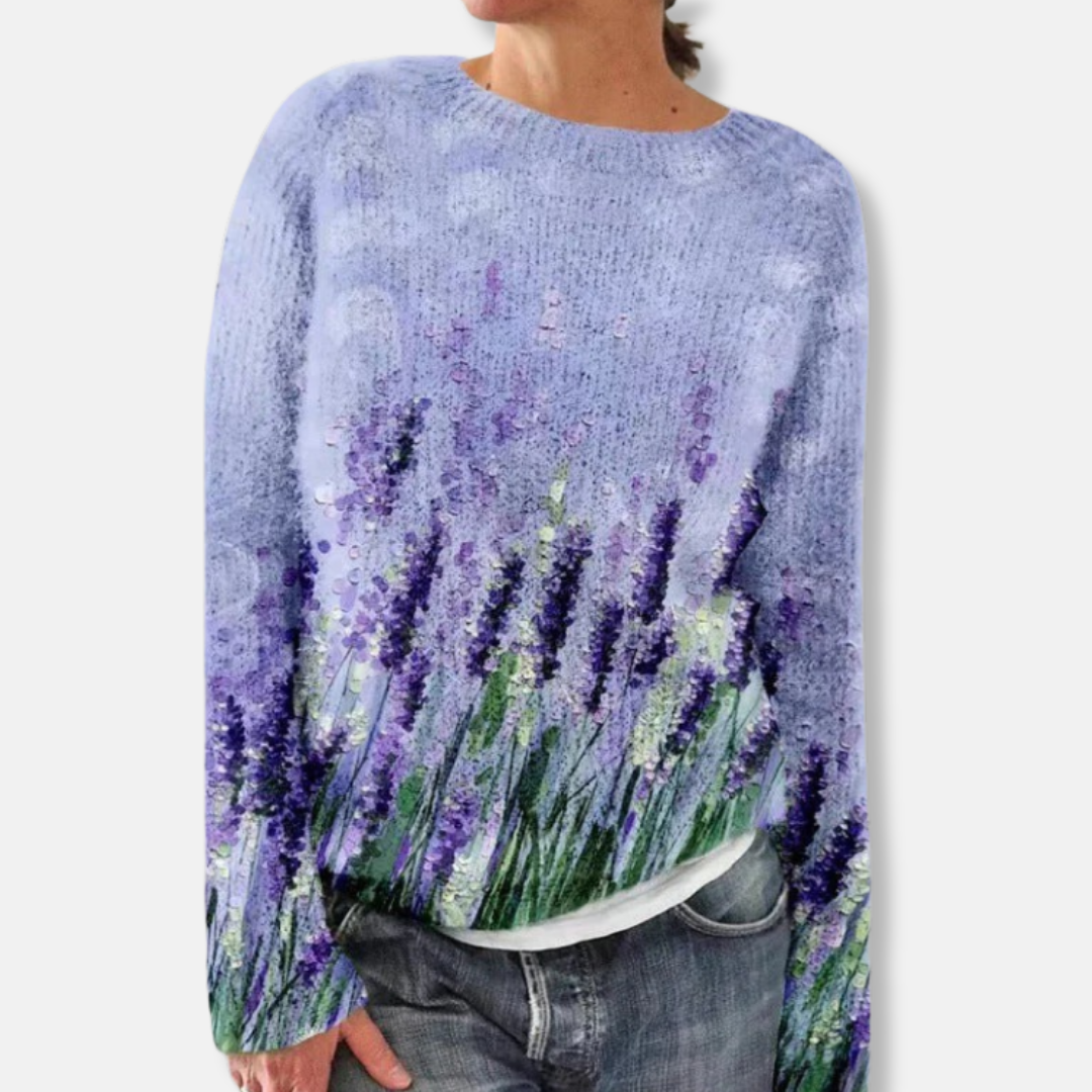 Weiche Frauenpullover Blumenmuster - IdealeKleiden