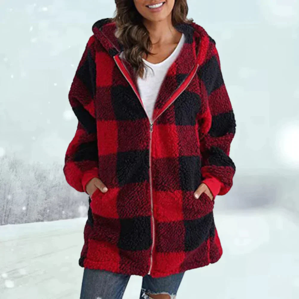 Modischer Karomantel Damen Winter