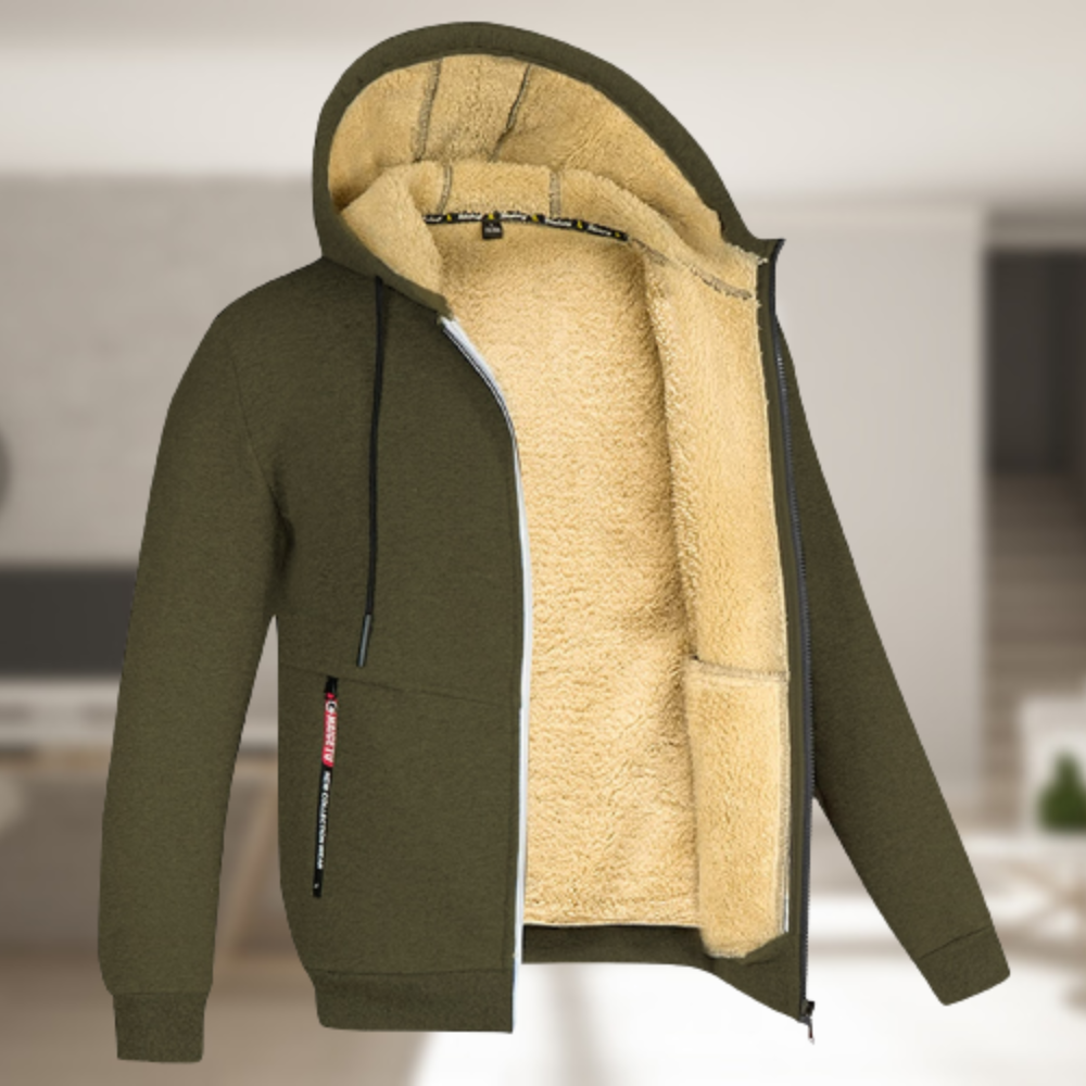 Herren Winterjacke Warm mit Kapuze Fleece