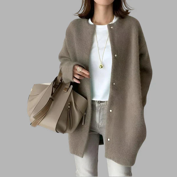 Große Strickjacke Damen Knöpfe Oversize