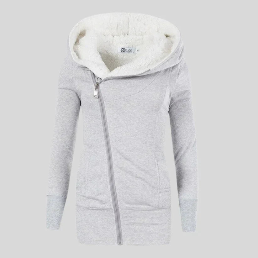 Kuschelcardigan Fleece Kapuze Damen