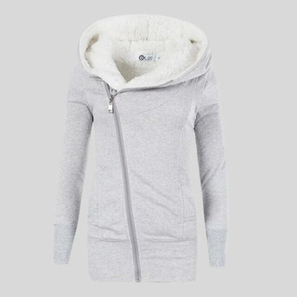 Kuschelcardigan Fleece Kapuze Damen