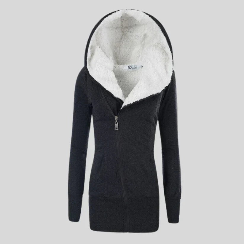 Kuschelcardigan Fleece Kapuze Damen