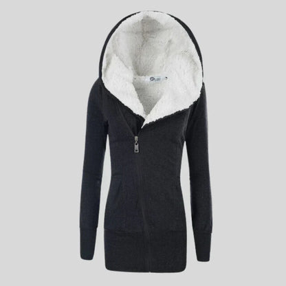 Kuschelcardigan Fleece Kapuze Damen