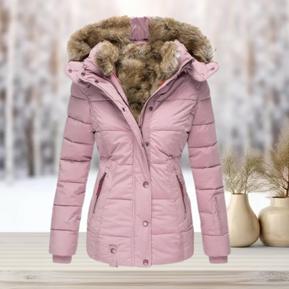 Damen Winterjacke Puffer Elegant Schwarz