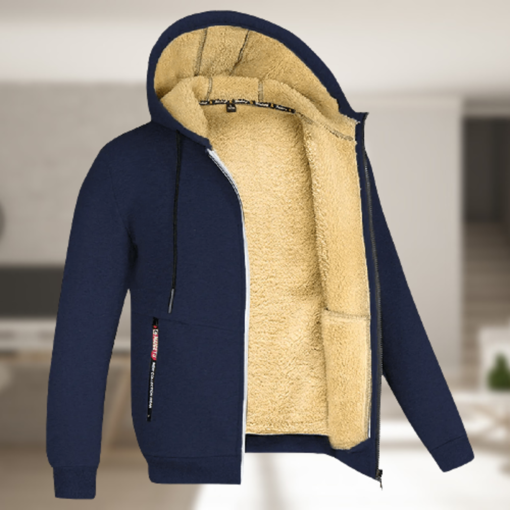 Herren Winterjacke Warm mit Kapuze Fleece
