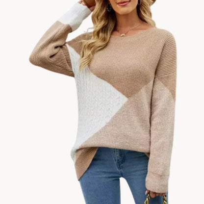 Bunt Sweatshirt Frauen Bicolor Lässig
