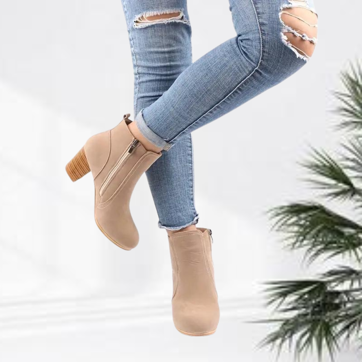 Elegante Stiefeletten Damen Reißverschluss