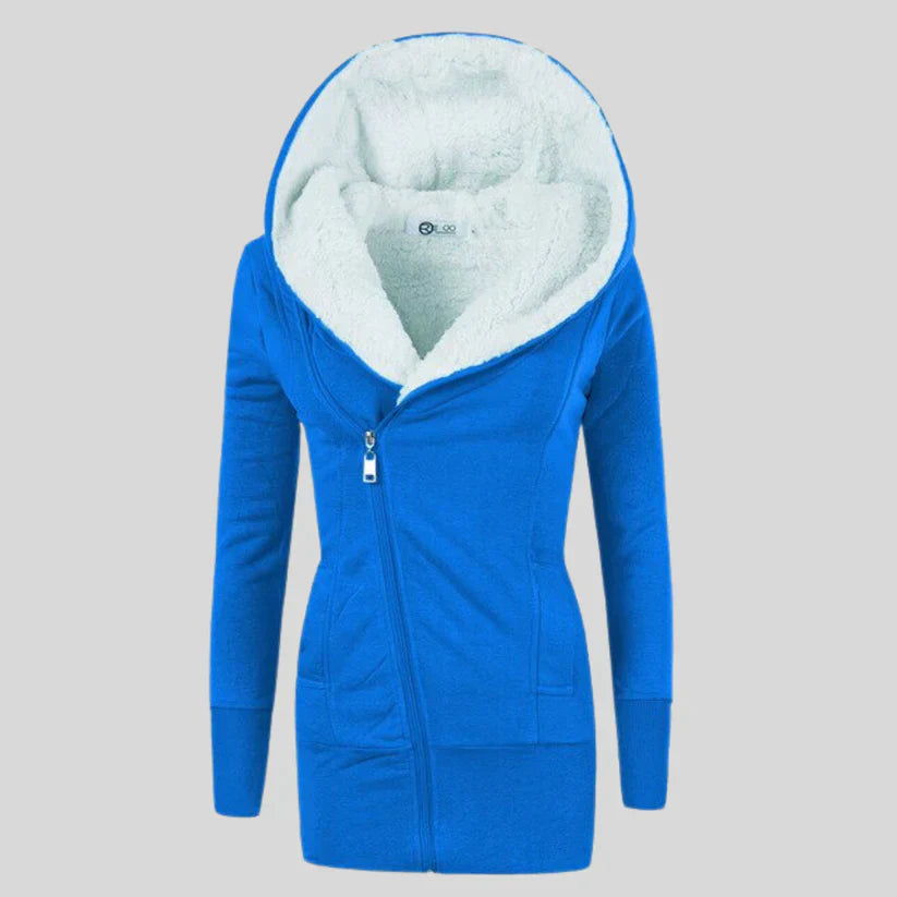 Kuschelcardigan Fleece Kapuze Damen