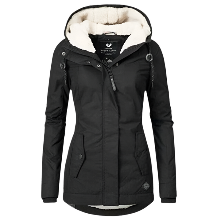 Warme Damenwinterjacke mit Kapuze Steppjacke