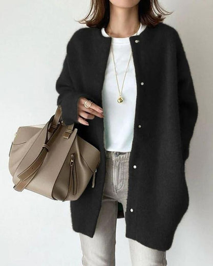 Übergröße Strickjacke Weich Bequem Vorderknopf
