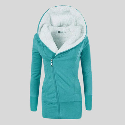 Kuschelcardigan Fleece Kapuze Damen