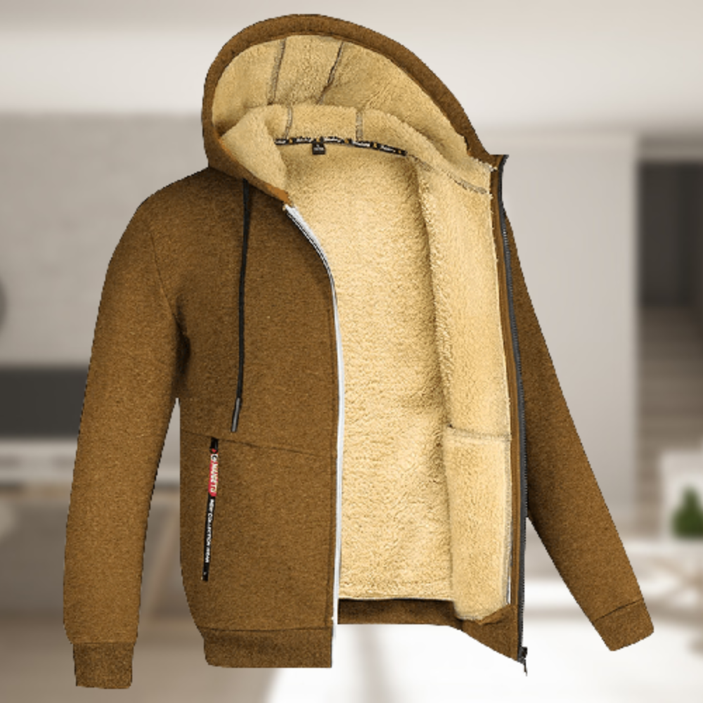 Warmes Winterkleid mit Fleecekragen
