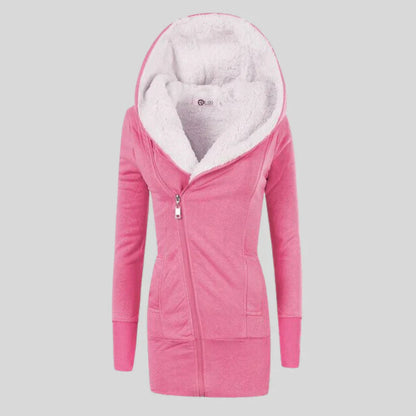 Kuschelcardigan Fleece Kapuze Damen
