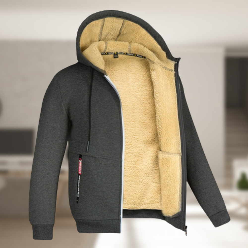 Warmes Winterkleid mit Fleecekragen