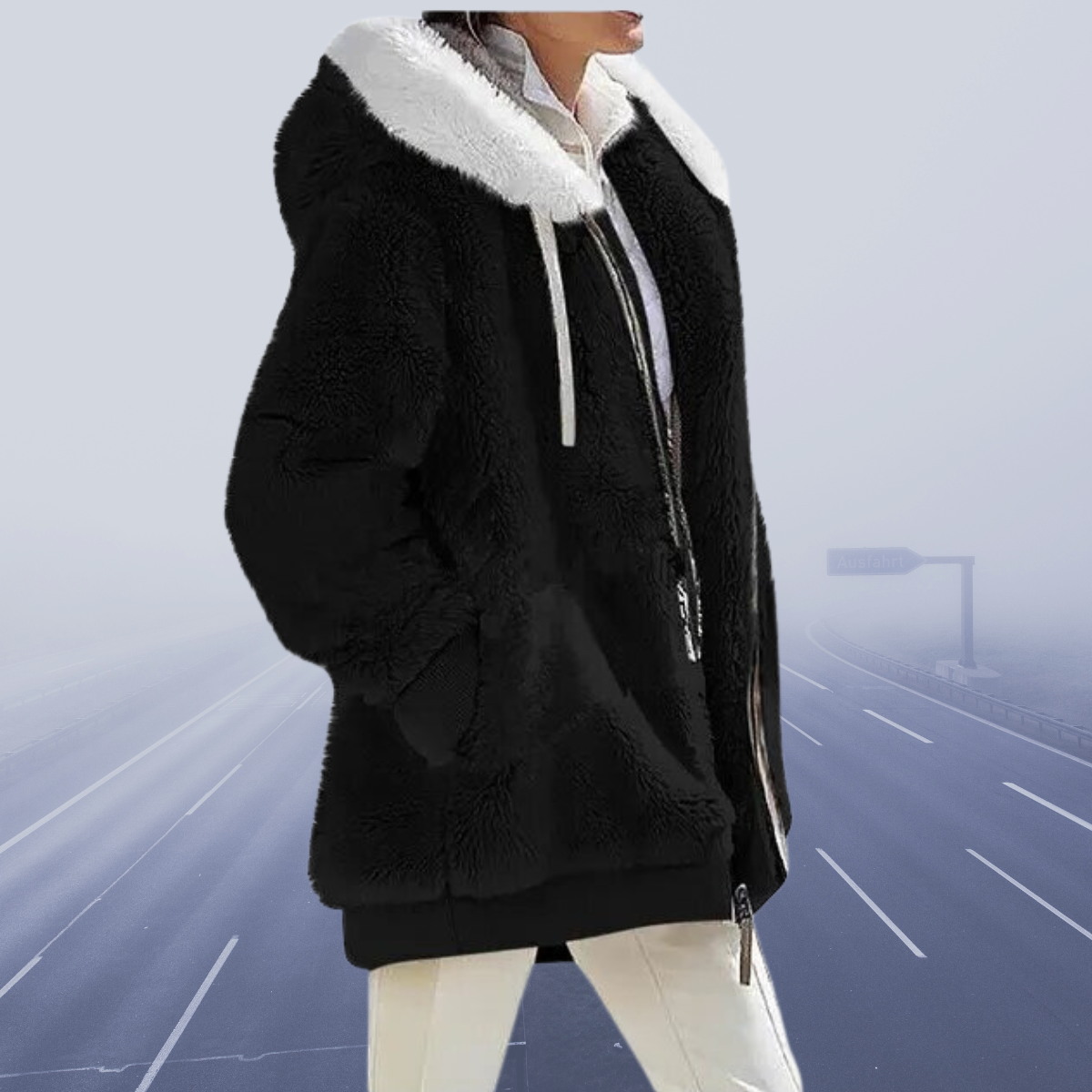 Übergroße Teddyjacke Warm Oversized