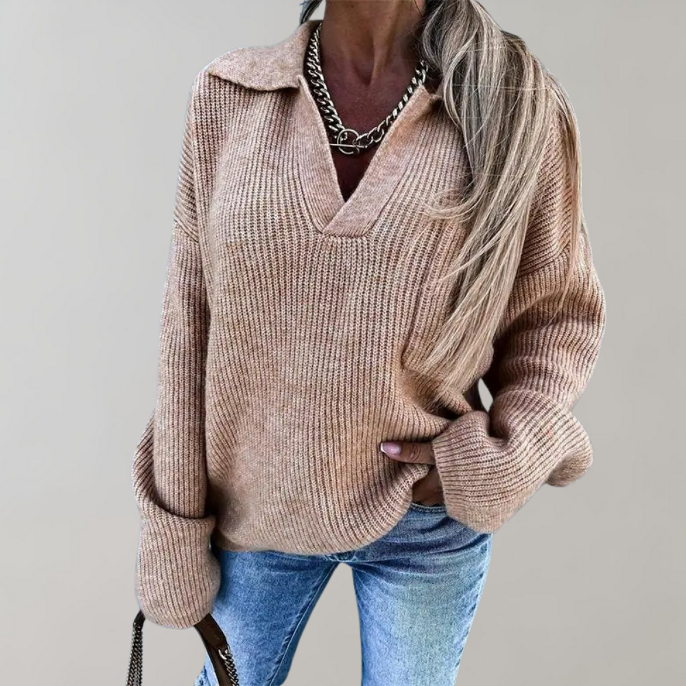 Damen Pullover V-Ausschnitt Elegant
