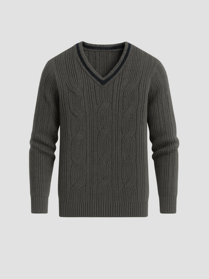 Frauen Strickpullover Zopf Muster