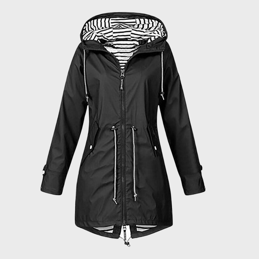 Wasserdichte Regenjacke Damen Langarm Kapuze