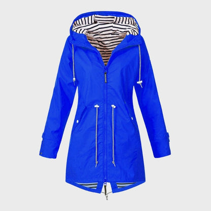 Wasserdichte Regenjacke Damen Langarm Kapuze