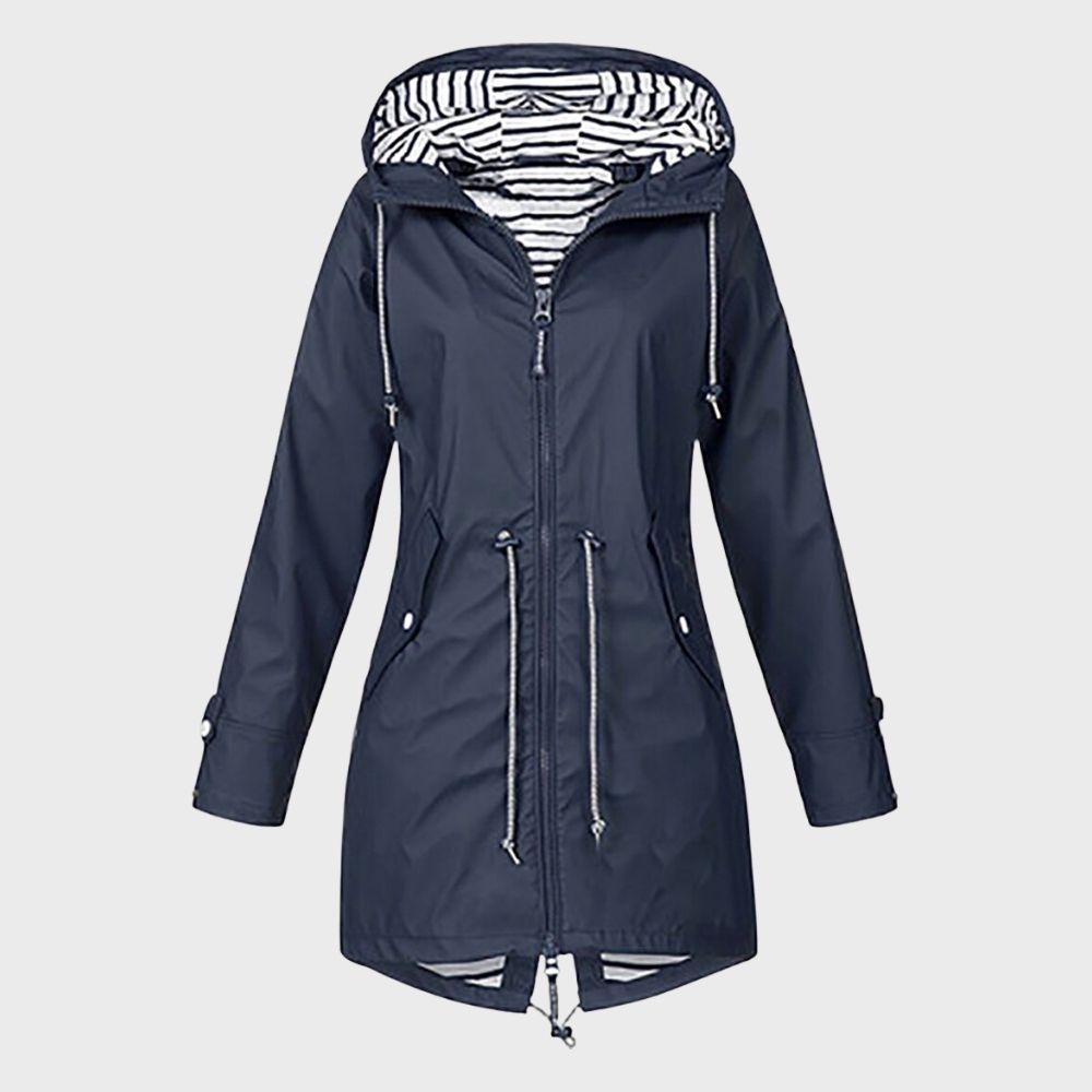 Wasserdichte Regenjacke Damen Langarm Kapuze