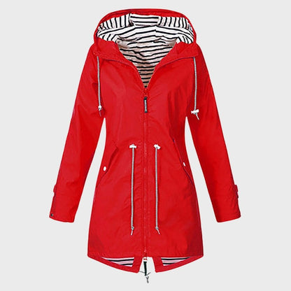 Wasserdichte Regenjacke Damen Langarm Kapuze