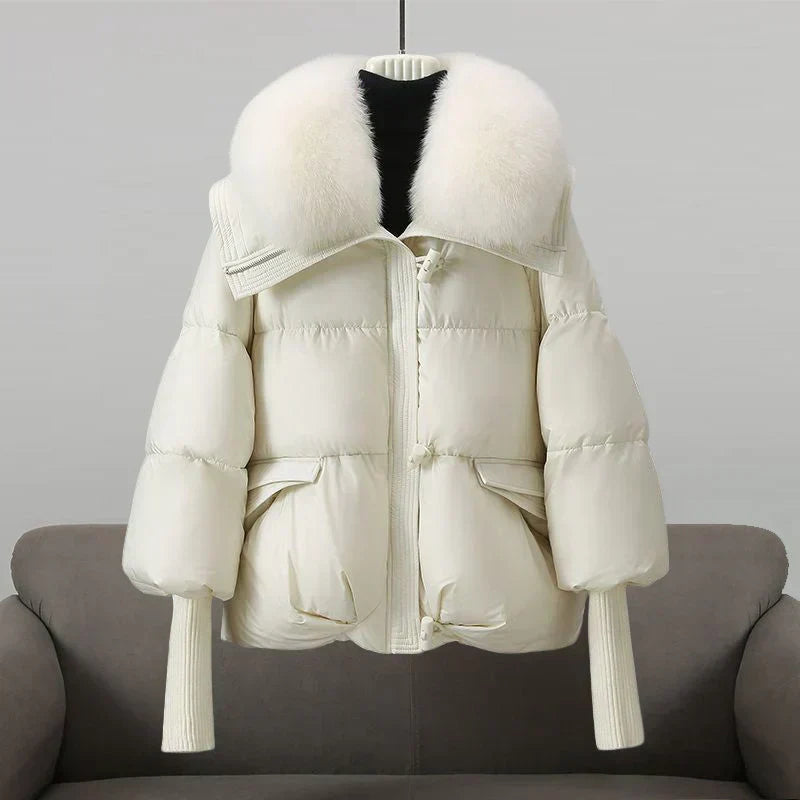 Winter Daunenmantel XXL Kunstfell Kragen