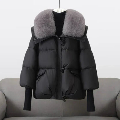 Winter Daunenmantel XXL Kunstfell Kragen