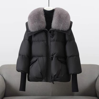 Stylische Pufferjacke Damen Glamour Look